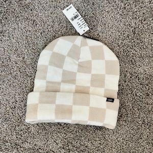Tan checkered beenie